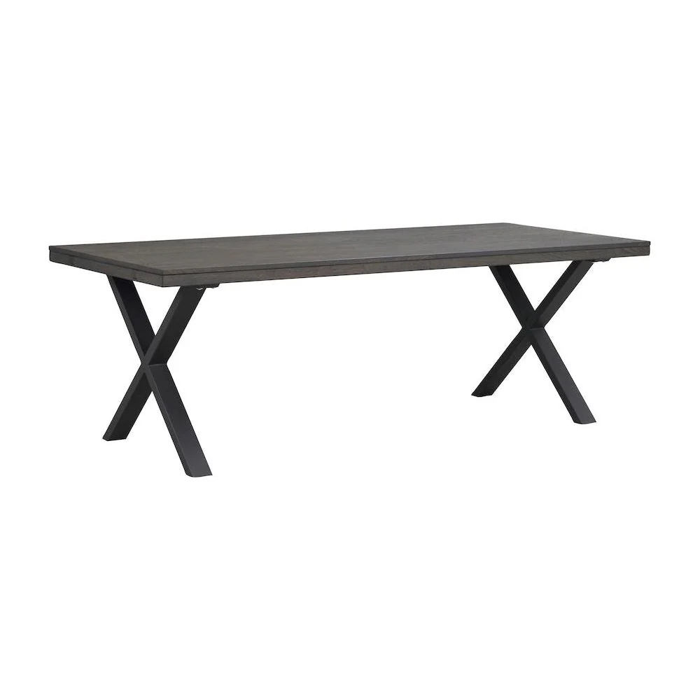 BROOKLYN Esstisch Dunkelbraun/Schwarz X-Beine 220-320x95x75cm