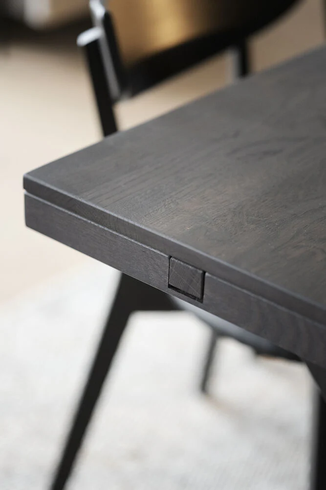 BROOKLYN Esstisch Dunkelbraun/Schwarz X-Beine 220-320x95x75cm - Image 4
