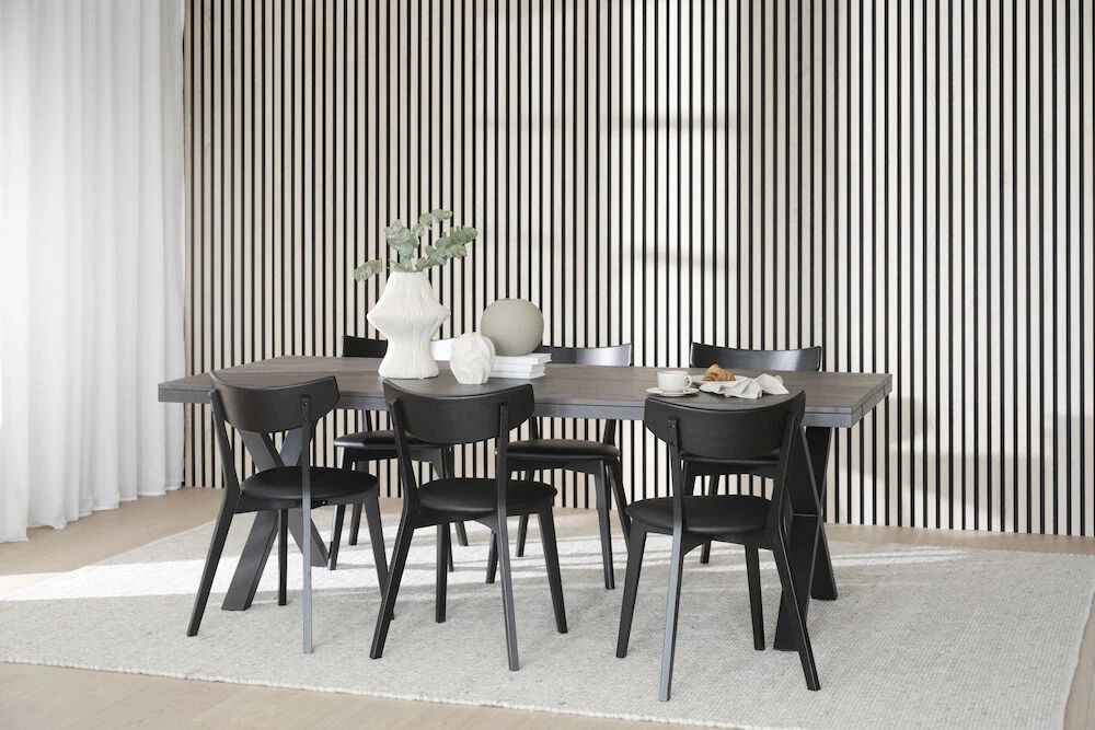 BROOKLYN Esstisch Dunkelbraun/Schwarz X-Beine 220-320x95x75cm - Image 5