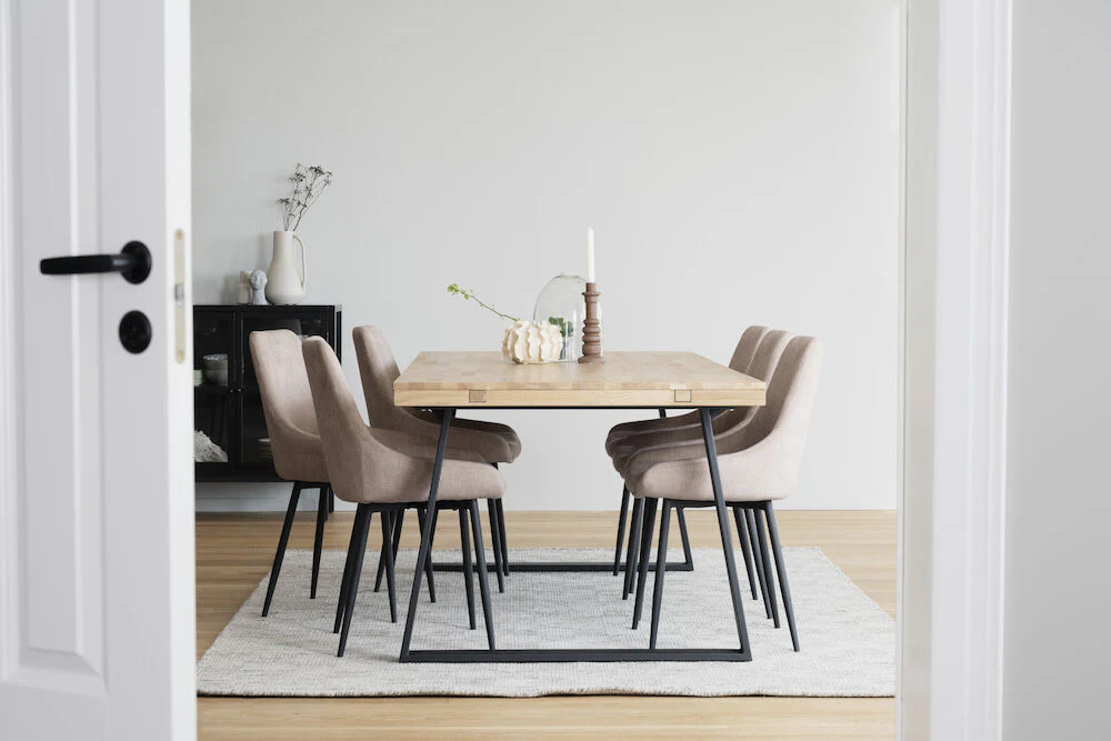 BROOKLYN Esstisch Eiche/Schwarz 220-320x95x75cm - Image 5