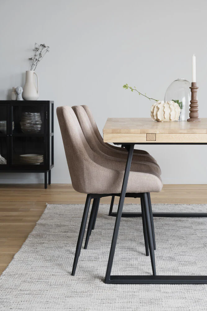 BROOKLYN Esstisch Eiche/Schwarz 220-320x95x75cm - Image 6
