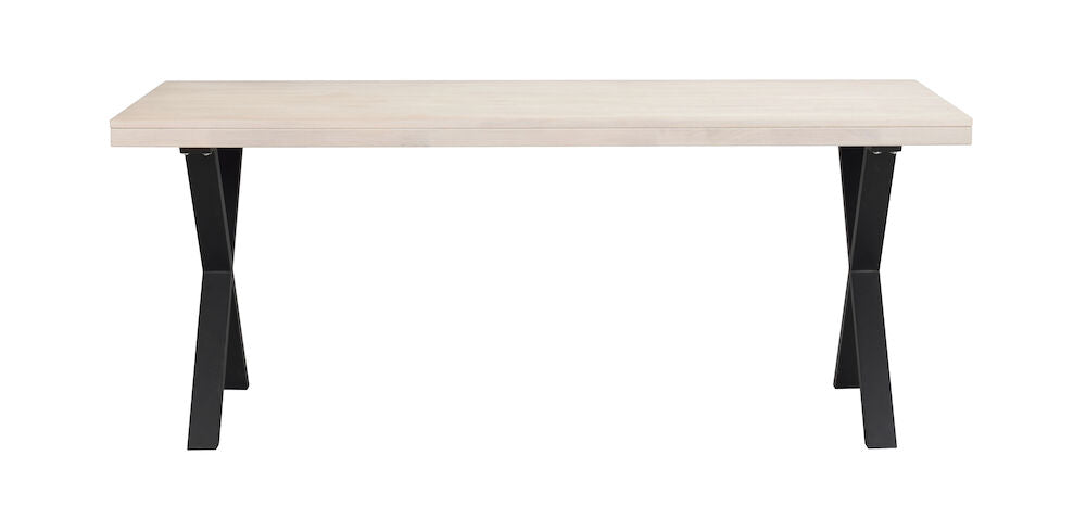 BROOKLYN Esstisch Weiß pigmentiert/Schwarz X-Beine 170-270x95x75cm - Image 3