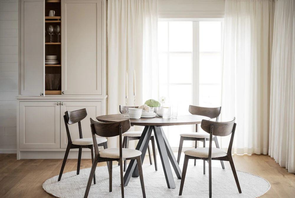 CARRADALE Esstisch Braun/Schwarz 130x130x75cm - Image 4