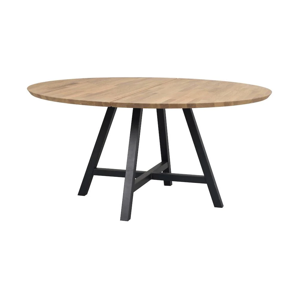 CARRADALE Esstisch Eiche/Schwarz A-Beine 150x150x75cm