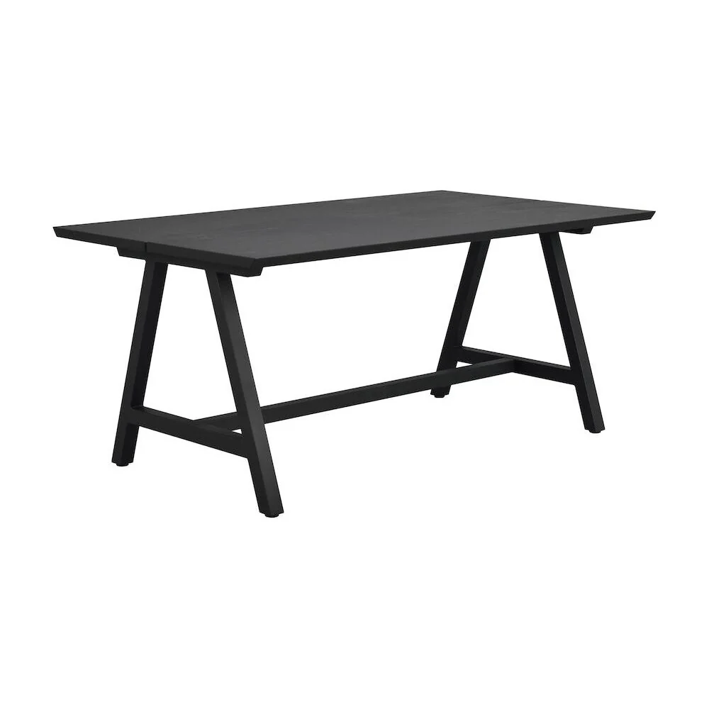 CARRADALE Esstisch Schwarz A-Beine 170-270x100x75cm