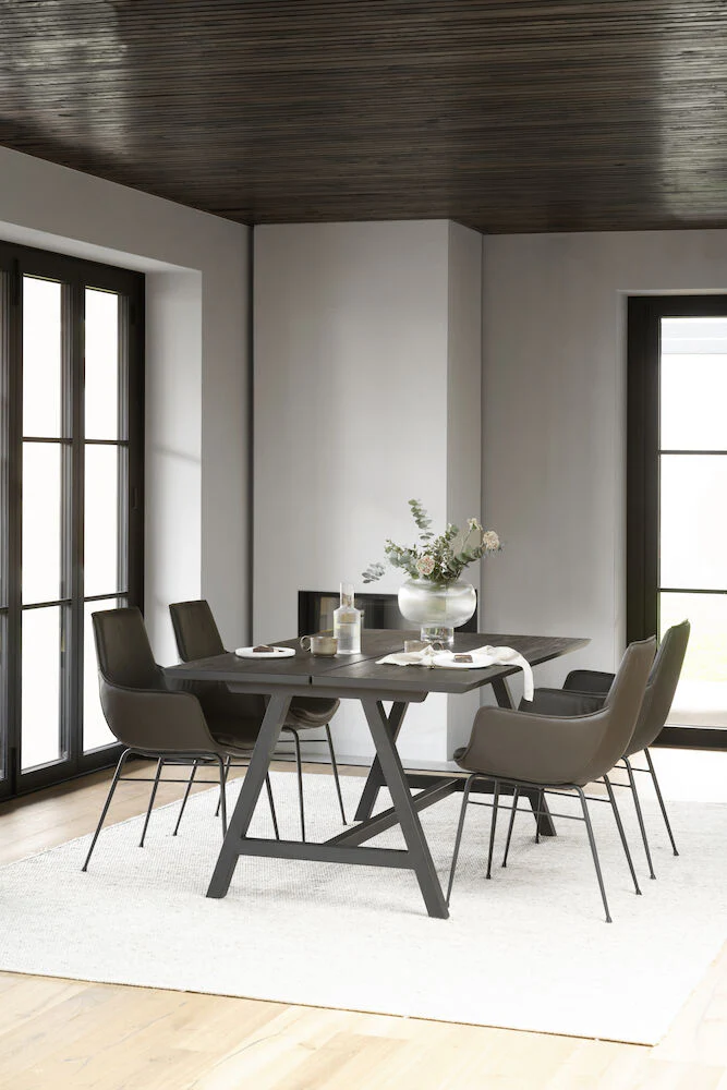 CARRADALE Esstisch Schwarz A-Beine 170-270x100x75cm - Image 2