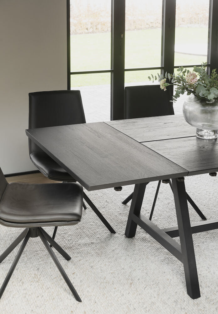CARRADALE Esstisch Schwarz A-Beine 170-270x100x75cm - Image 4