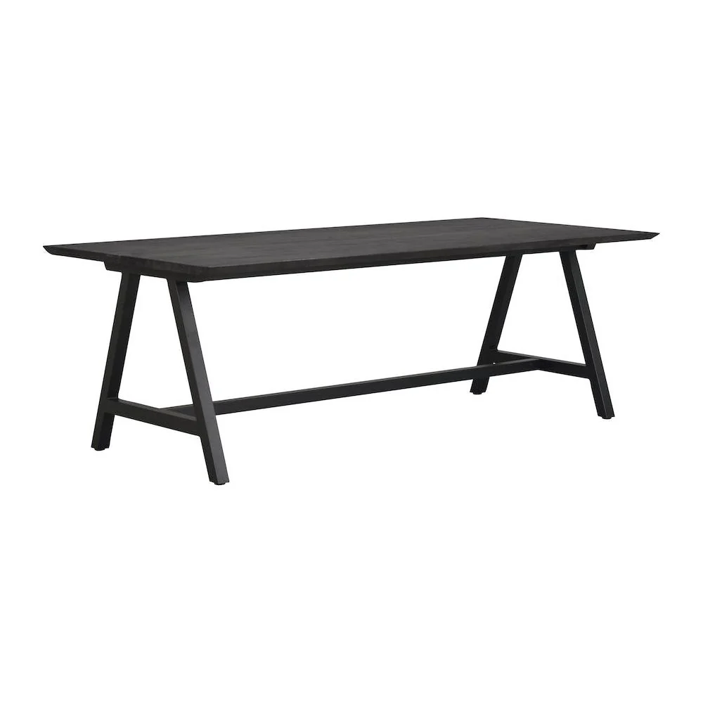 CARRADALE Esstisch Schwarz A-Beine 220-320x100x75cm