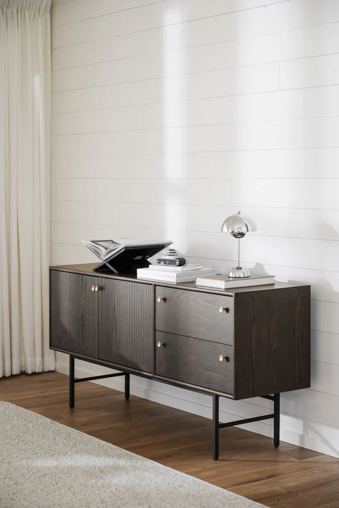 CLEARBROOK Sideboard Braun/Schwarz 160x42x75cm - Image 2