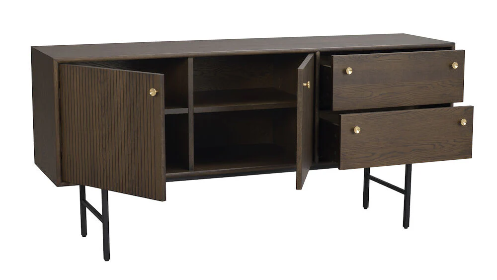 CLEARBROOK Sideboard Braun/Schwarz 160x42x75cm - Image 3