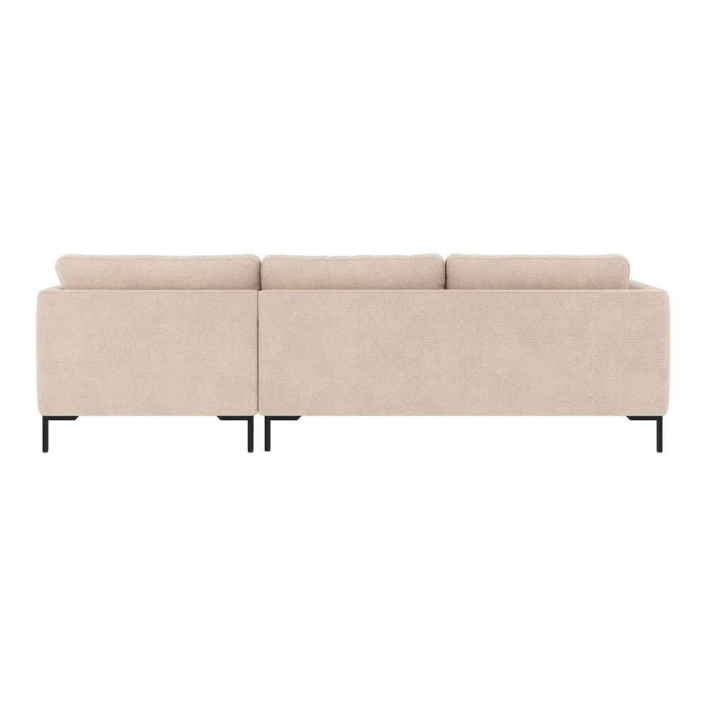 CORWIN 3-Sitzer-Sofa Chaise Longue Rechts Hellbeige/Schwarz 270x160x83cm - Image 4