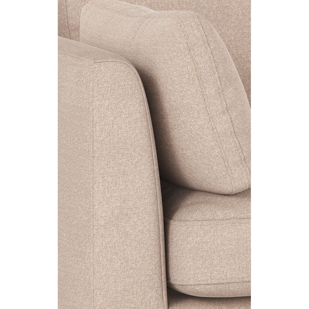 CORWIN 3-Sitzer-Sofa Chaise Longue Rechts Hellbeige/Schwarz 270x160x83cm - Image 5