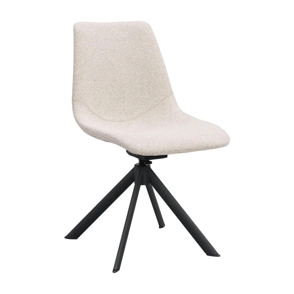 DUNMORE Essstuhl Hellbeige/Schwarz 46x60x82cm
