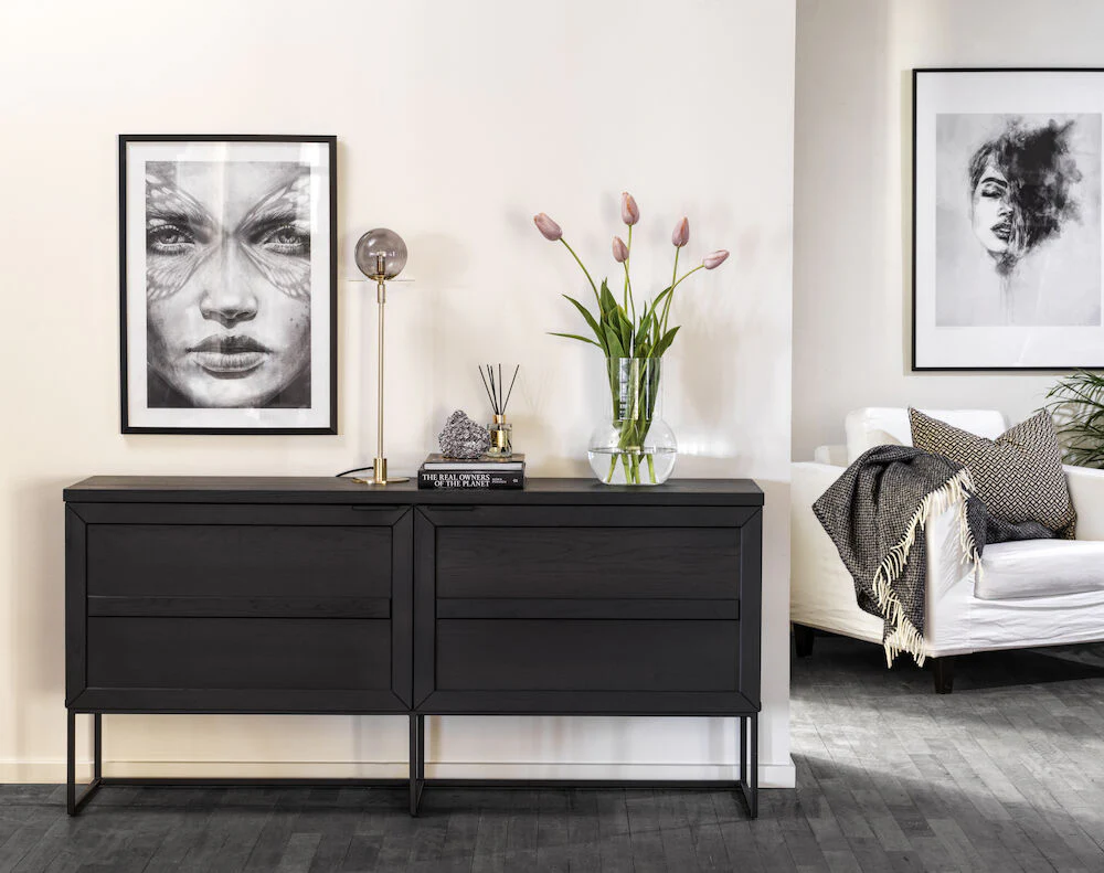 EVERETT Sideboard Schwarz 160x41x75cm - Image 2