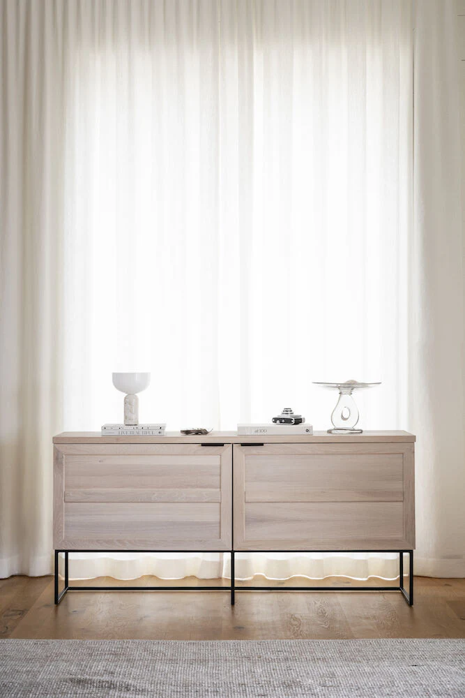 EVERETT Sideboard Weiß pigmentiert/Schwarz 160x41x75cm - Image 2