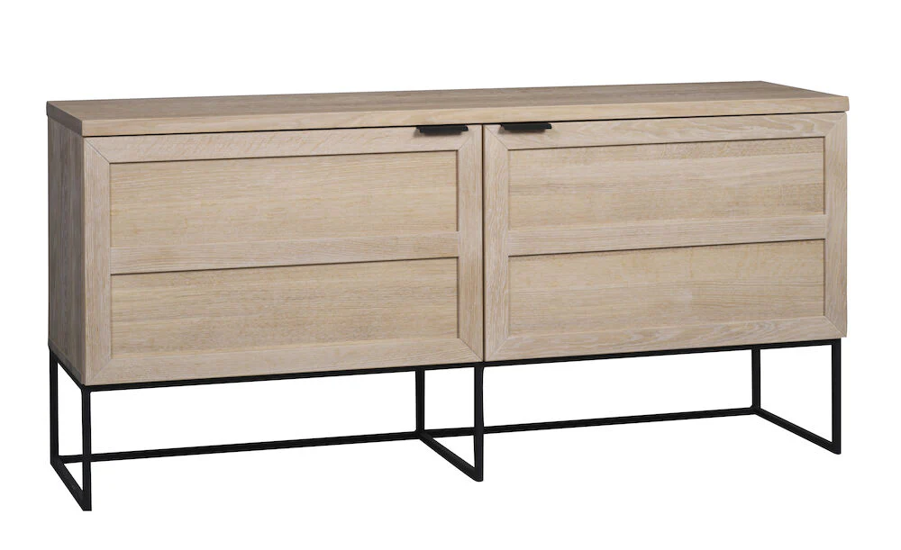 EVERETT Sideboard Weiß pigmentiert/Schwarz 160x41x75cm - Image 5
