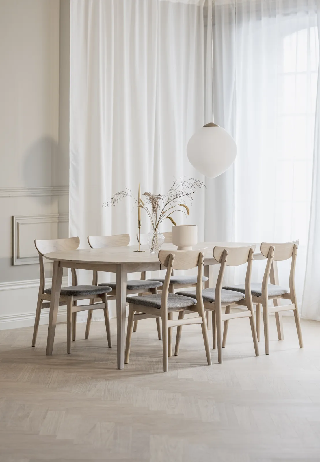FILIPPA Esstisch Weiß pigmentiert 120-210x120x75cm - Image 3