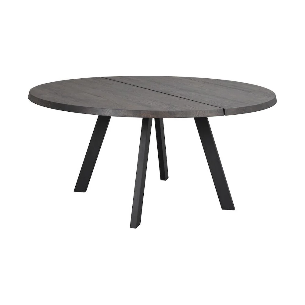 FRED Esstisch Dunkelbraun/Schwarz 160x160x75cm