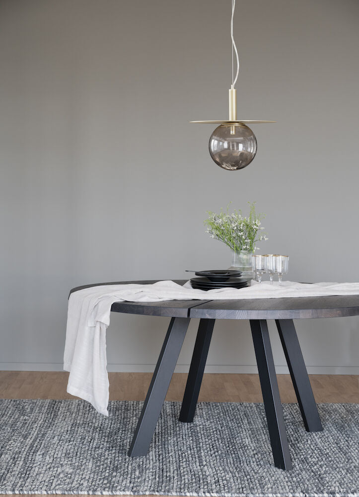 FRED Esstisch Dunkelbraun/Schwarz 160x160x75cm - Image 7