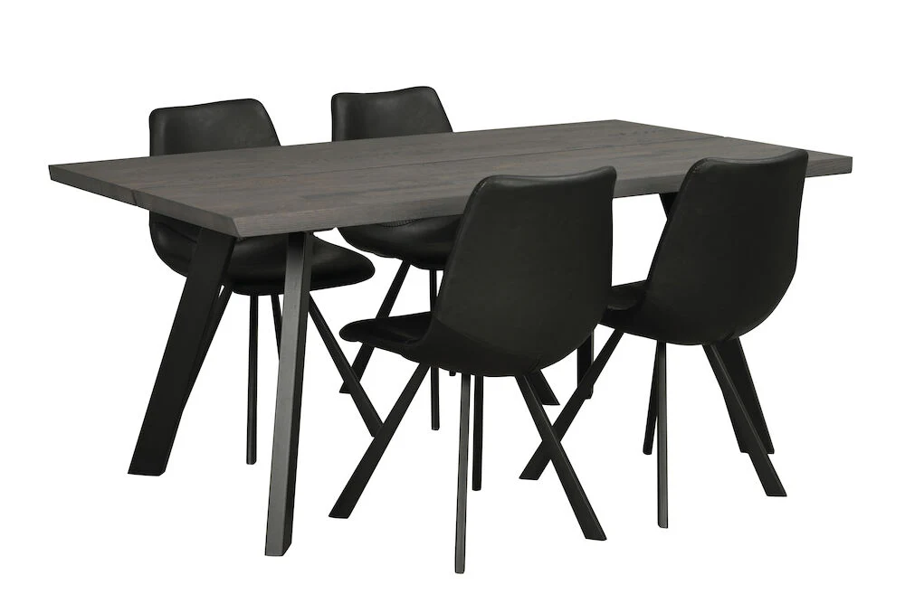 FRED Esstisch Dunkelbraun/Schwarz 170x95x75cm - Image 2