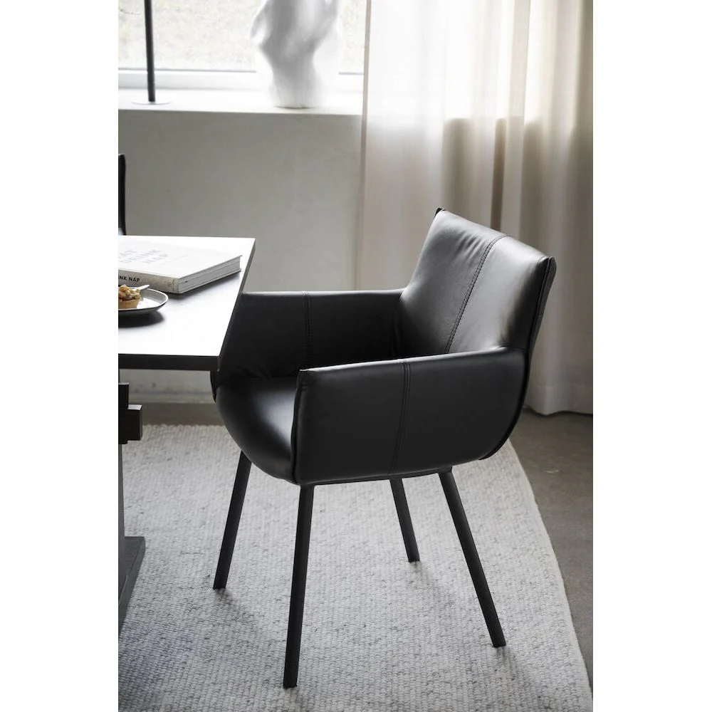 HINCKLEY Esszimmerstuhl Schwarz 58x62x84cm - Image 4