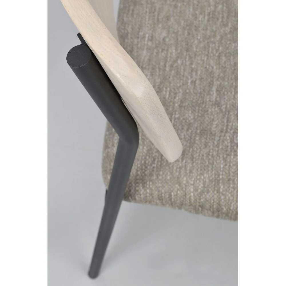 MAYMONT Esszimmerstuhl Weiß pigmentiert/dunkelbeige/schwarz 50x53x83cm - Image 9