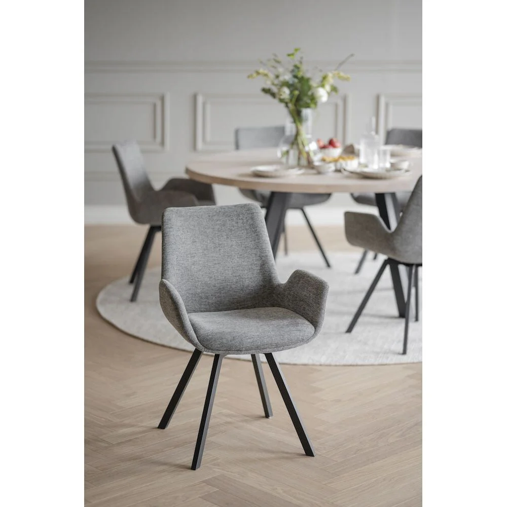 NORWELL Esszimmerstuhl Grau/Schwarz 60x58x83cm - Image 2