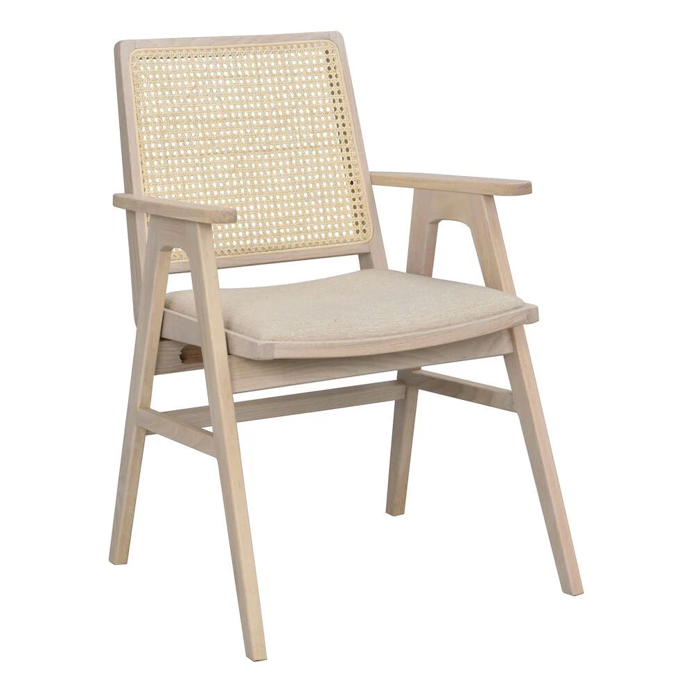 PRESTWICK Esszimmerstuhl Weiß pigmentiert/beige 60x63x88cm