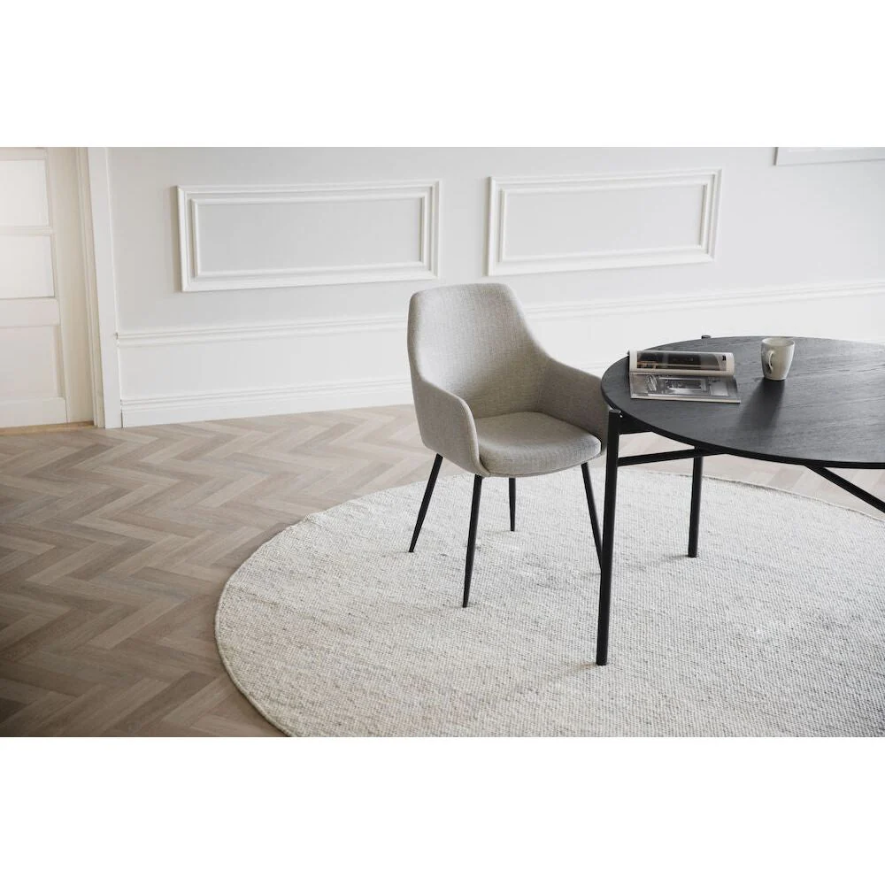 REILY Esszimmerstuhl Beige/schwarz 55x61x86cm - Image 2