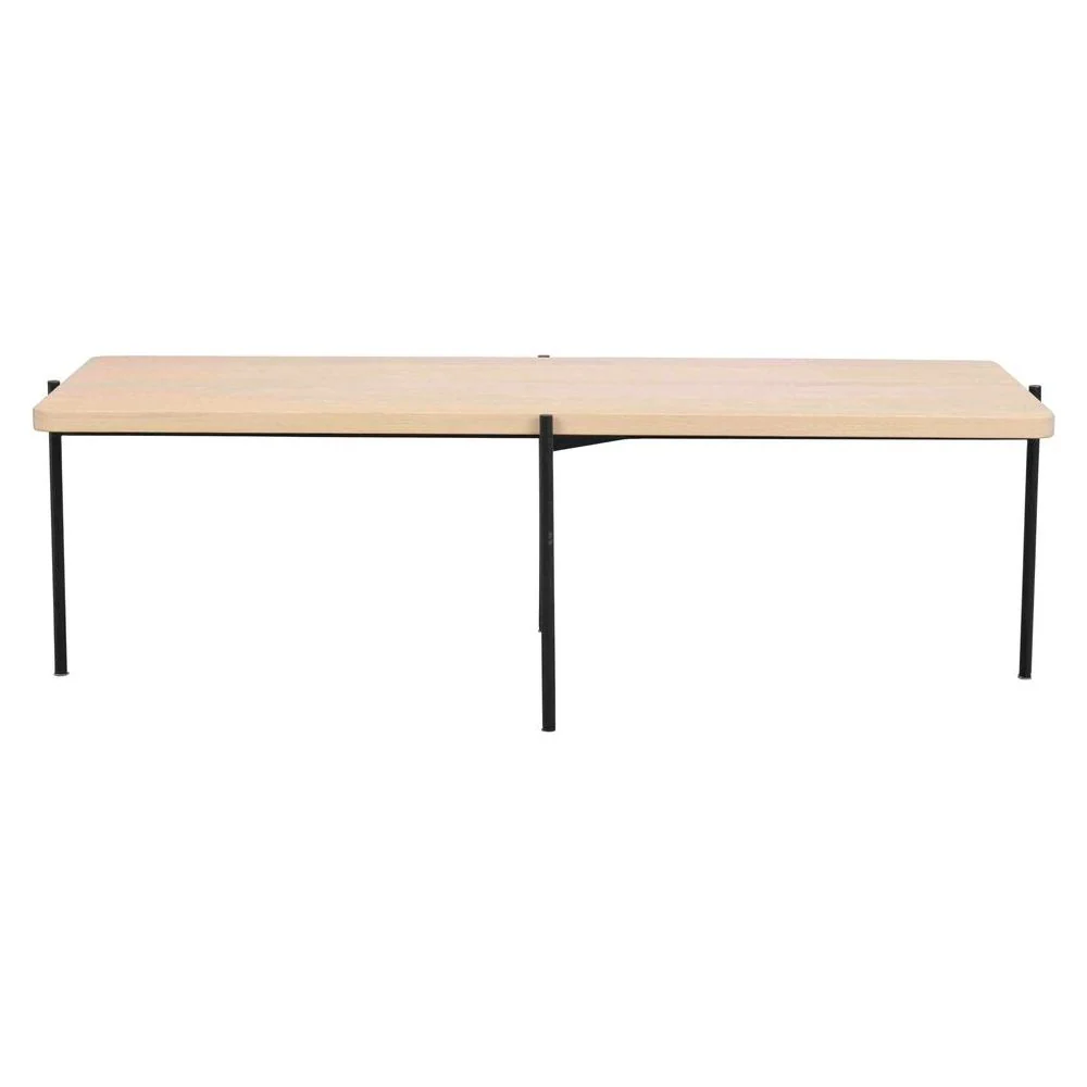 SHELTON Couchtisch Weiß pigmentiert/Schwarz 145x60x45cm - Image 3