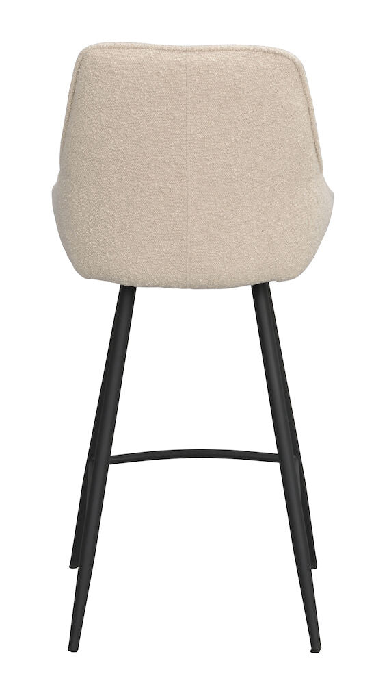 SIERRA Barhocker Bouclé Stoff Beige/schwarz 46x55x97cm - Image 7