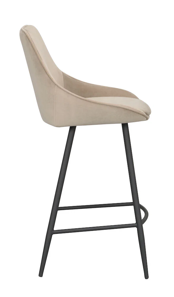 SIERRA Barhocker Samt Beige/schwarz 46x55x97cm - Image 5