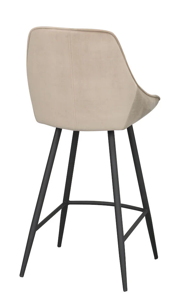 SIERRA Barhocker Samt Beige/schwarz 46x55x97cm - Image 6
