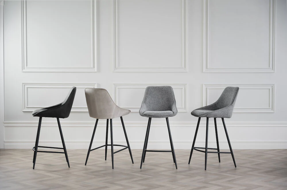 SIERRA Barhocker Samt Beige/schwarz 46x55x97cm - Image 7