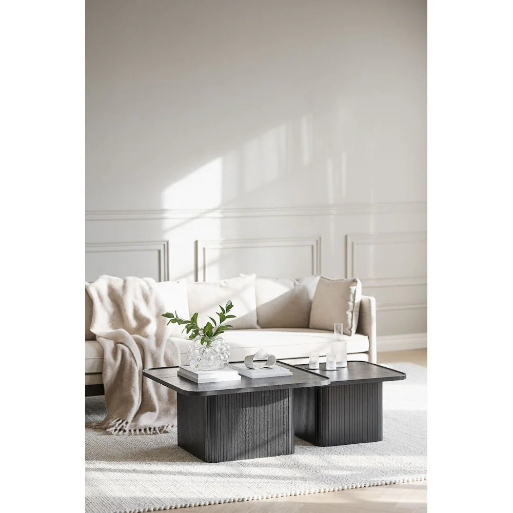 SULLIVAN Couchtisch Schwarz 80x80x40cm - Image 2
