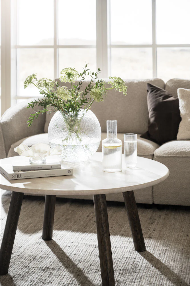 TARANSAY Couchtisch Rund Beige/braun 90x90x45cm - Image 2
