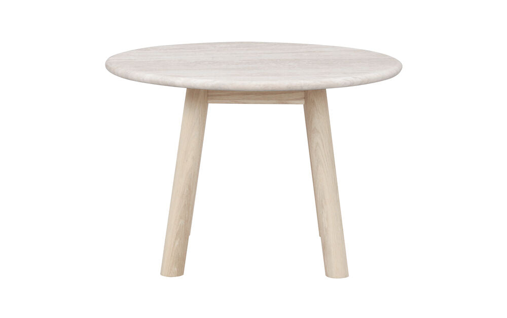 TARANSAY Couchtisch Rund Beige/Weiß pigmentiert 60x60x40cm - Image 3