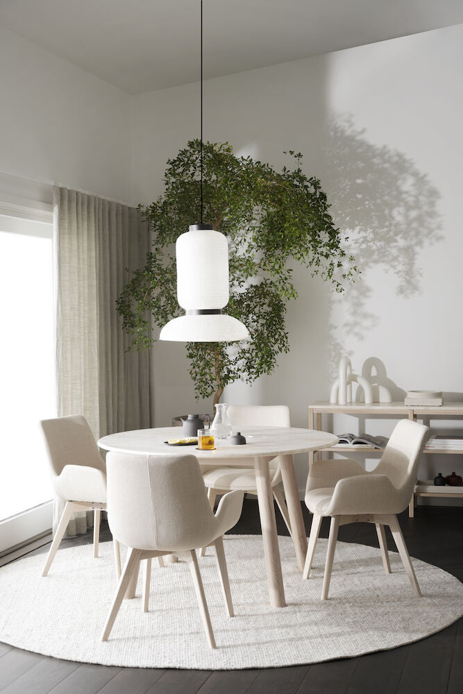 TARANSAY Esstisch Beige/weiß pigmentiert 125x125x75cm - Image 5