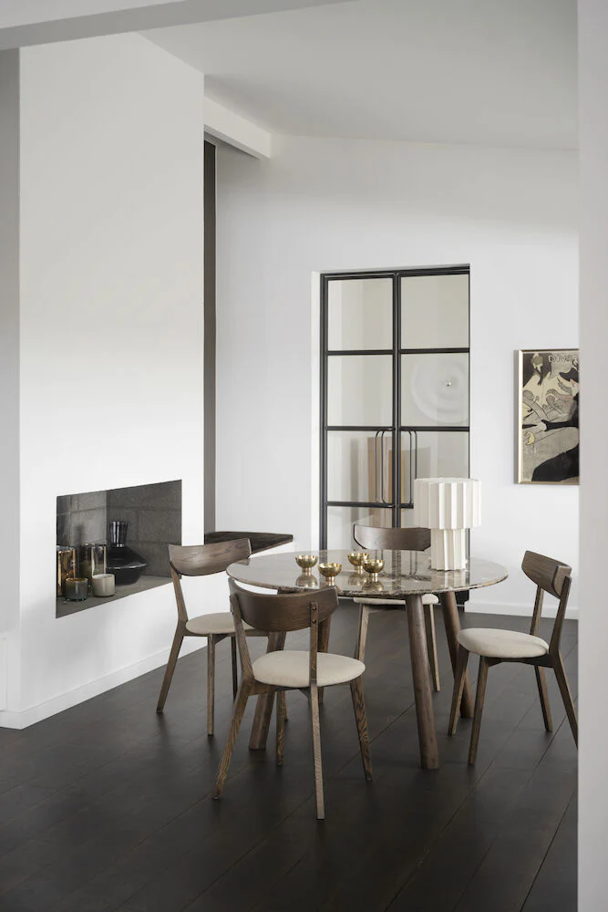 TARANSAY Esstisch Braun Marmor 125x125x75cm - Image 5