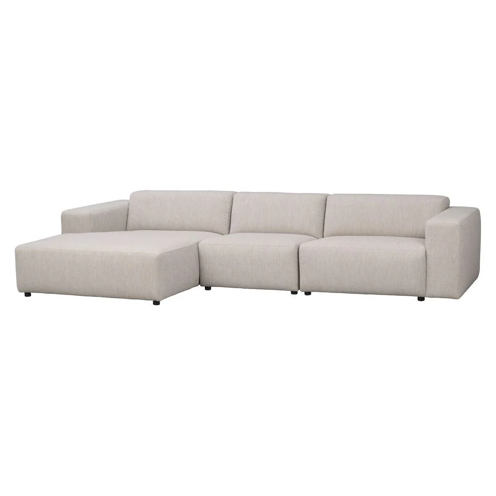 WILLARD Modulares Sofa Chaise Longue Links Hellbeige 312x161x70cm - Image 5