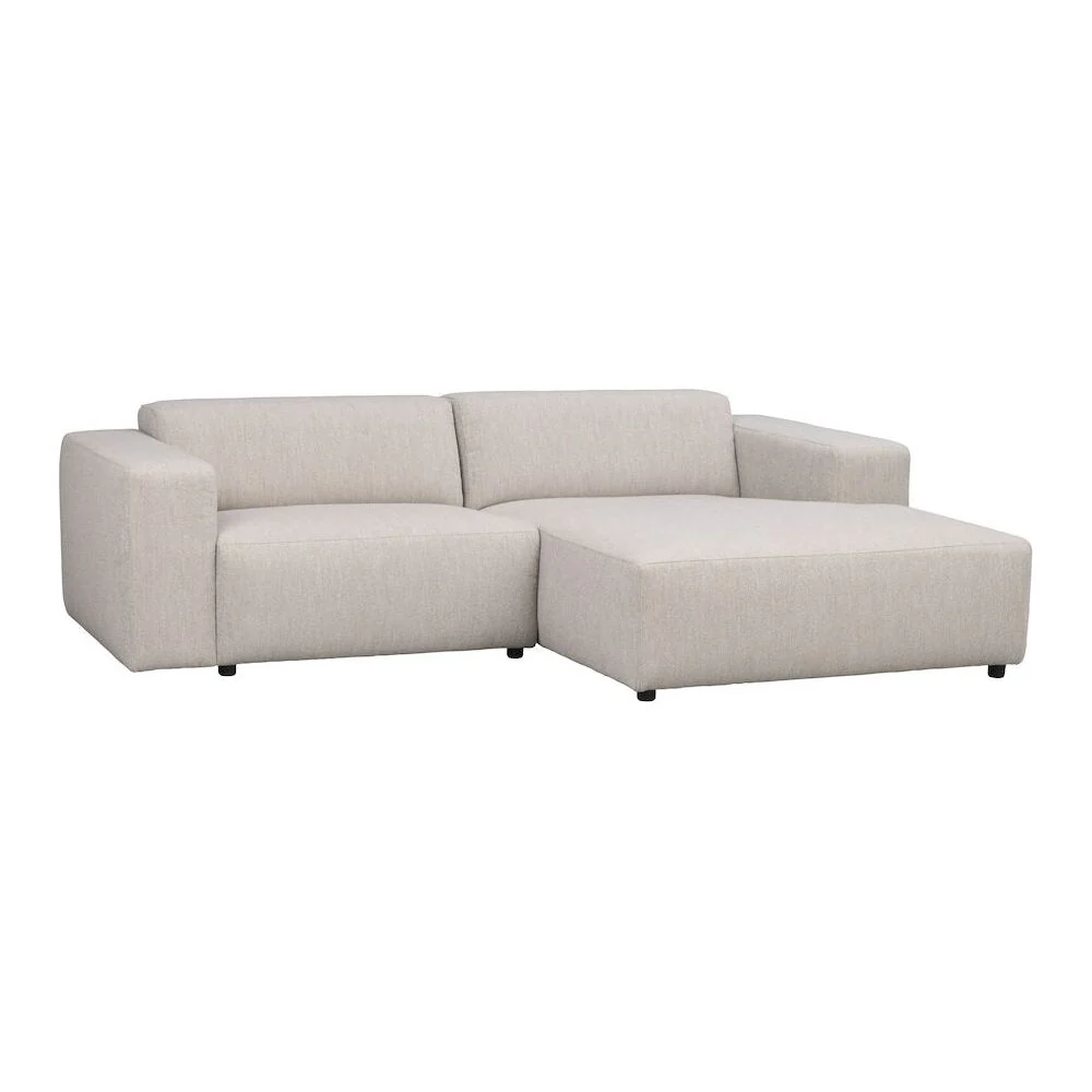 WILLARD Modulares Sofa Chaise Longue Rechts Hellbeige 234x161x70cm - Image 3