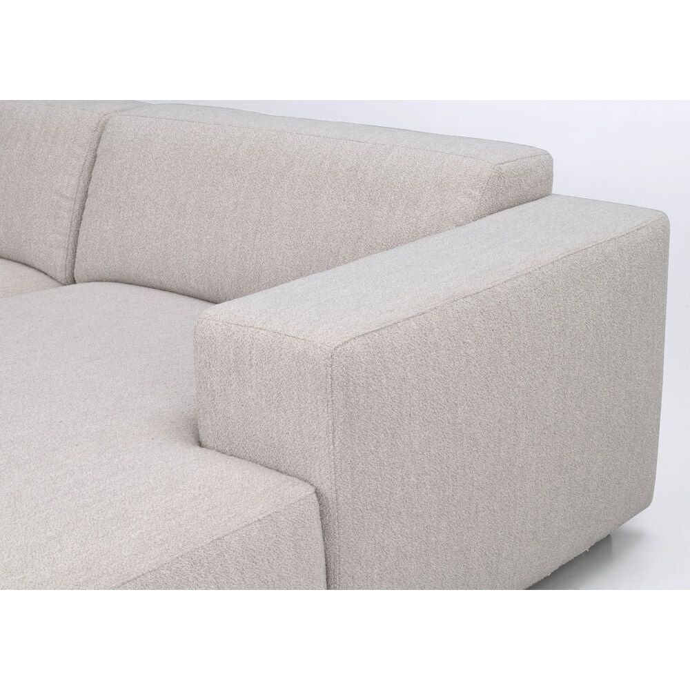 WILLARD Modulares Sofa Chaise Longue Rechts Hellbeige 234x161x70cm - Image 4