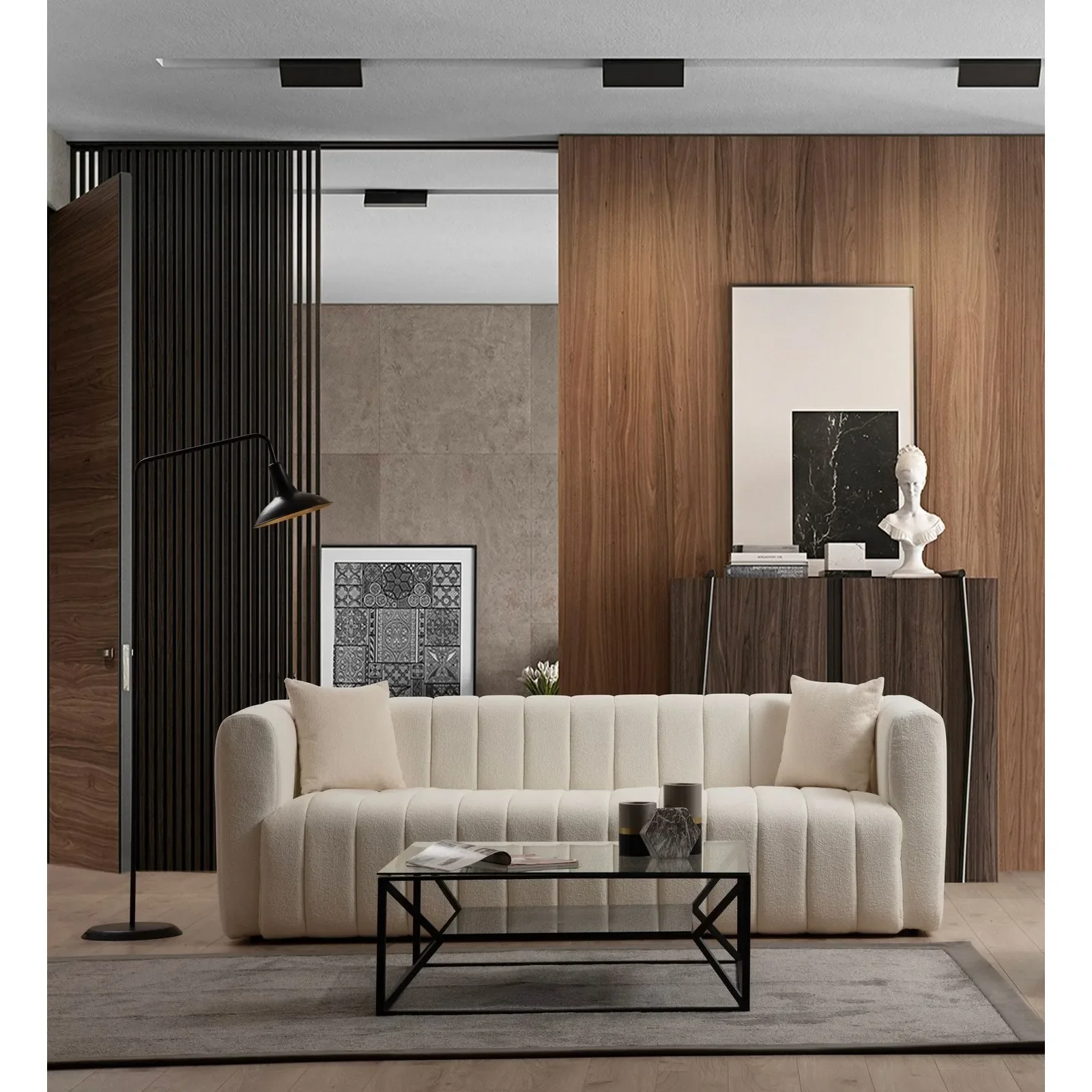 Royal 3-Sitzer Sofa in Creme, 225x90 cm - Image 2