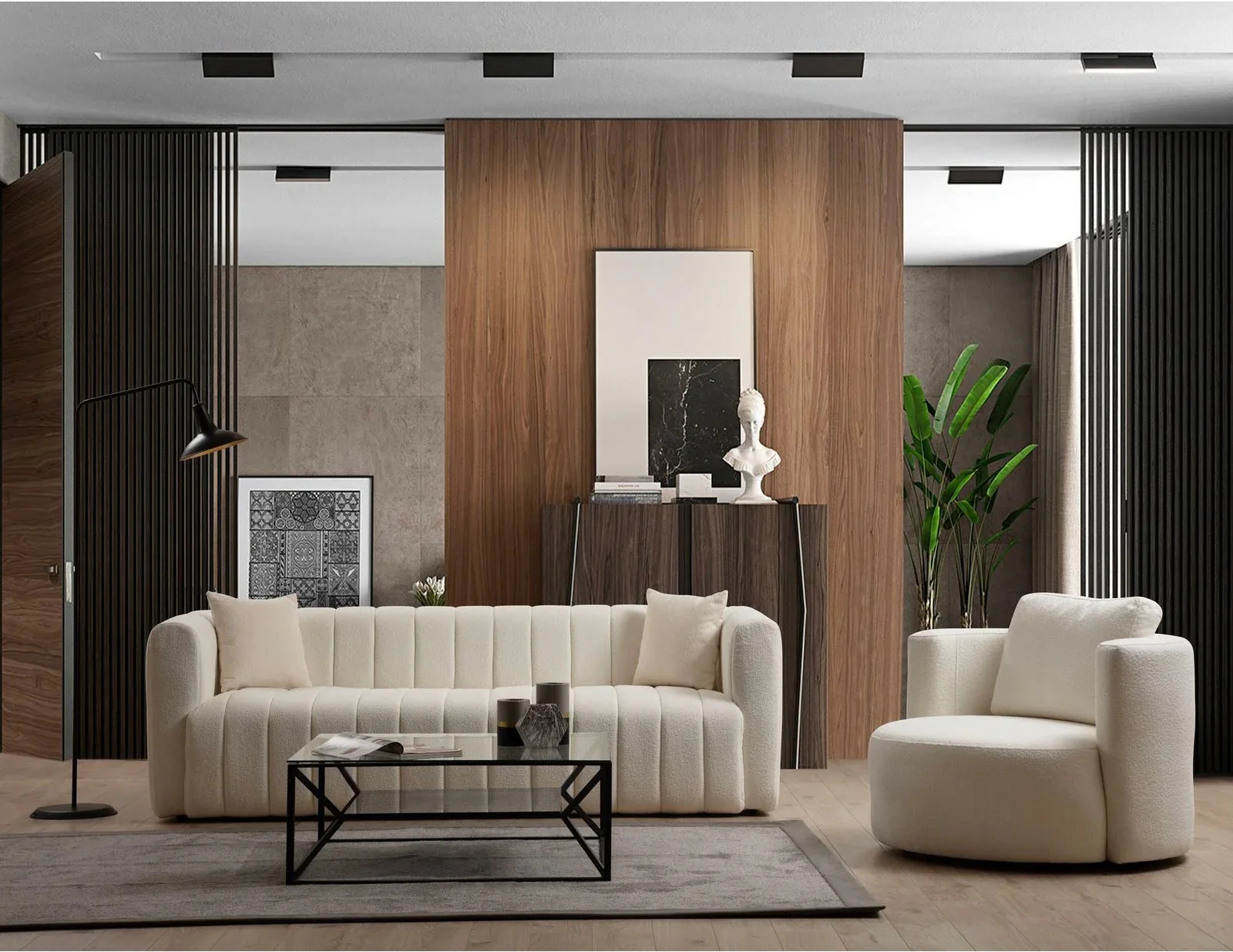 Royal 3-Sitzer Sofa in Creme, 225x90 cm - Image 3