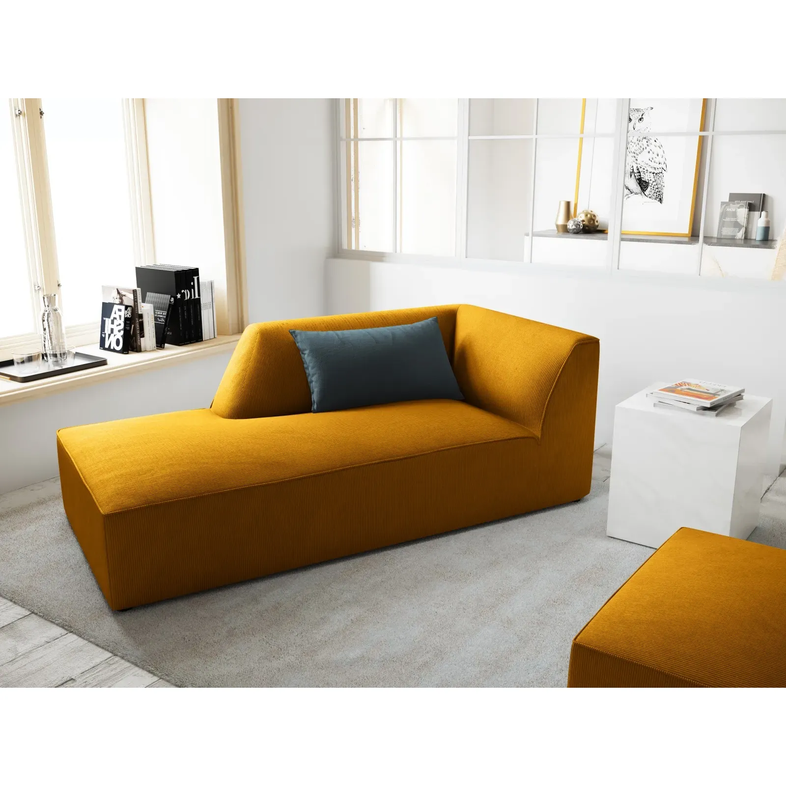 Ruby 2-Sitzer Sofa Chaiselongue Links, mit Bezug in Samt, Cord oder Strukturstoff, 180x93 cm - Image 14