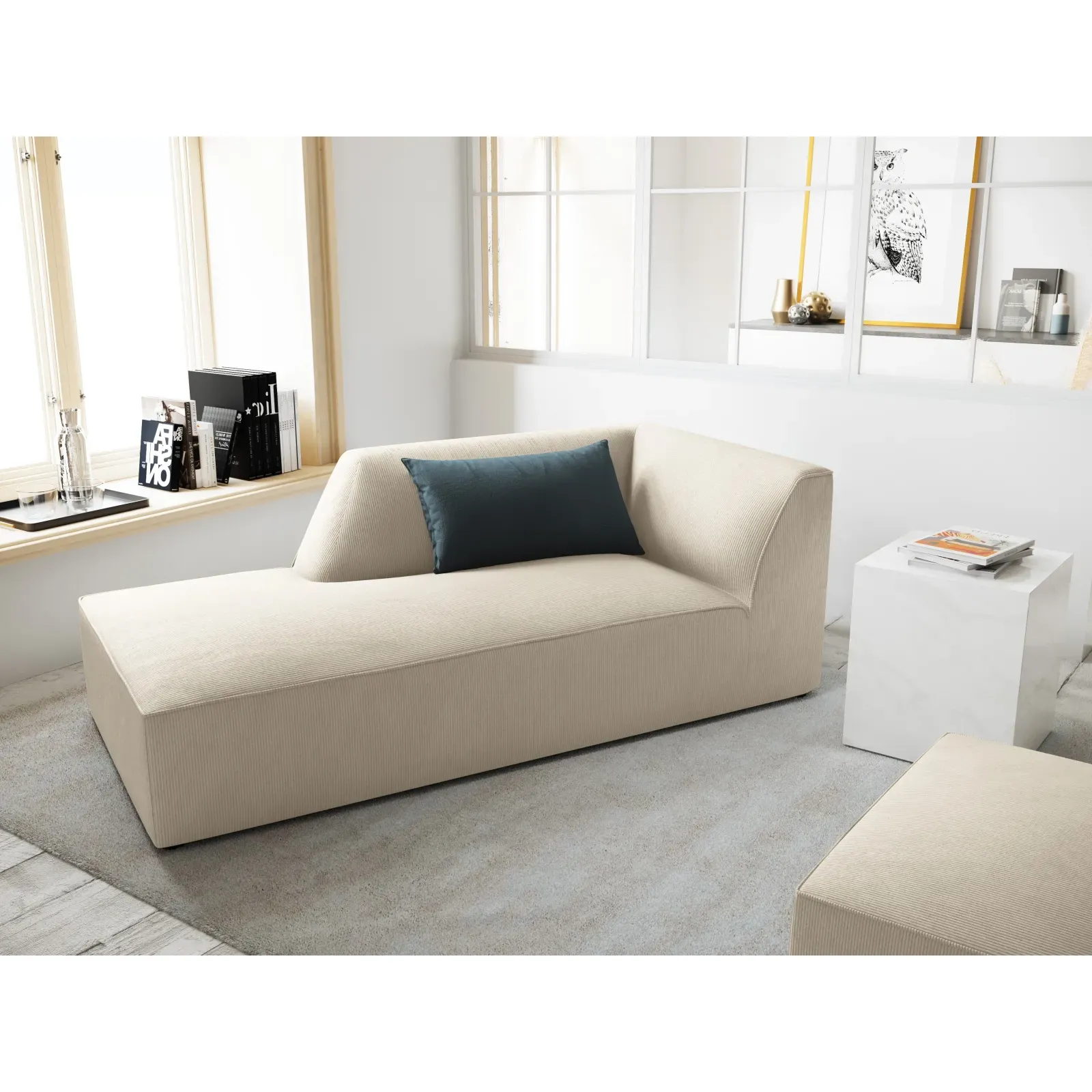 Ruby 2-Sitzer Sofa Chaiselongue Links, mit Bezug in Samt, Cord oder Strukturstoff, 180x93 cm - Image 2