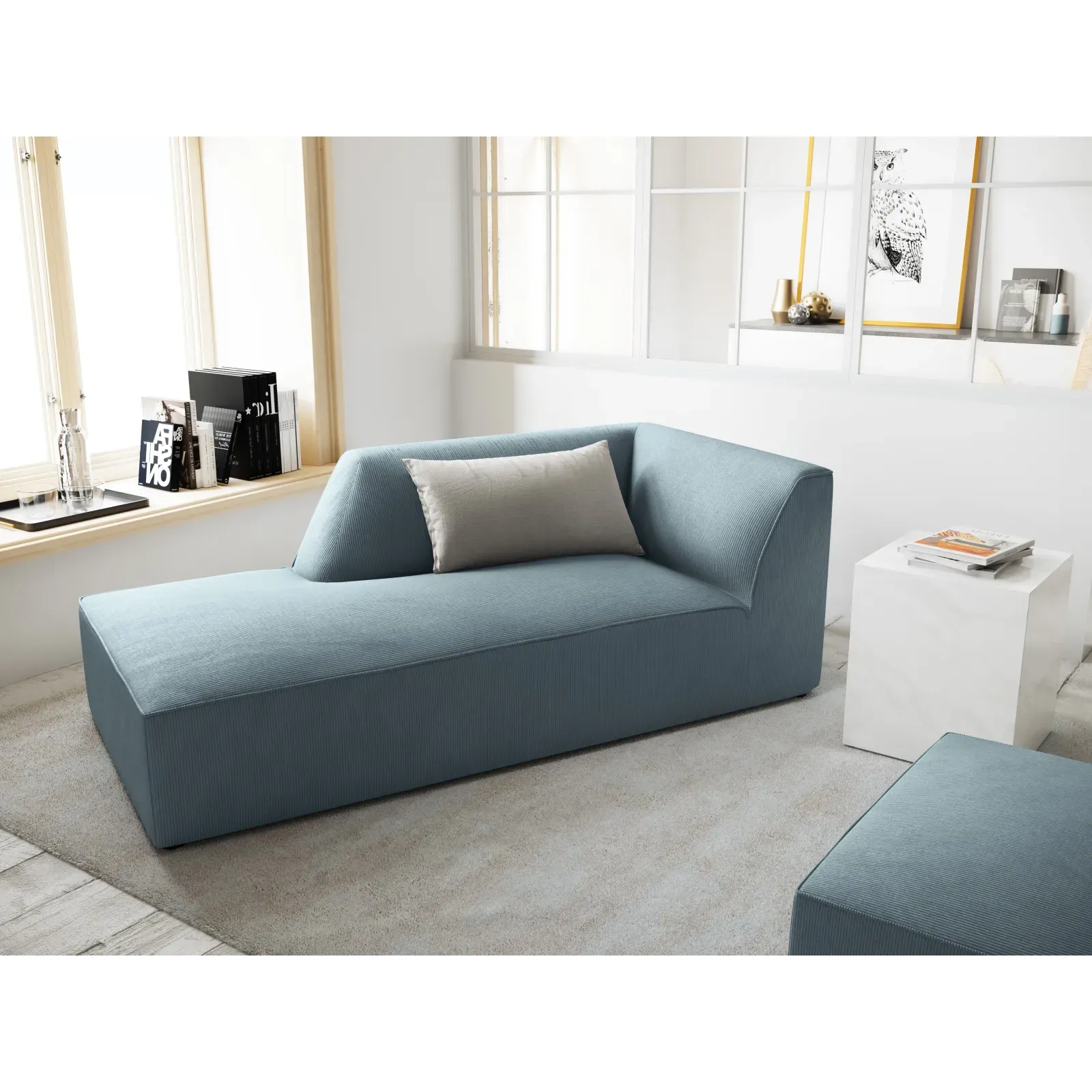 Ruby 2-Sitzer Sofa Chaiselongue Links, mit Bezug in Samt, Cord oder Strukturstoff, 180x93 cm - Image 20