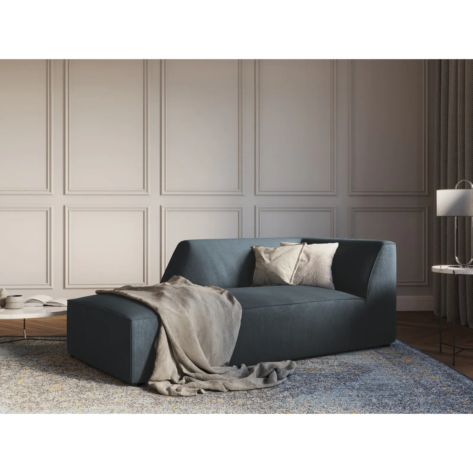 Ruby 2-Sitzer Sofa Chaiselongue Links, mit Bezug in Samt, Cord oder Strukturstoff, 180x93 cm - Image 26