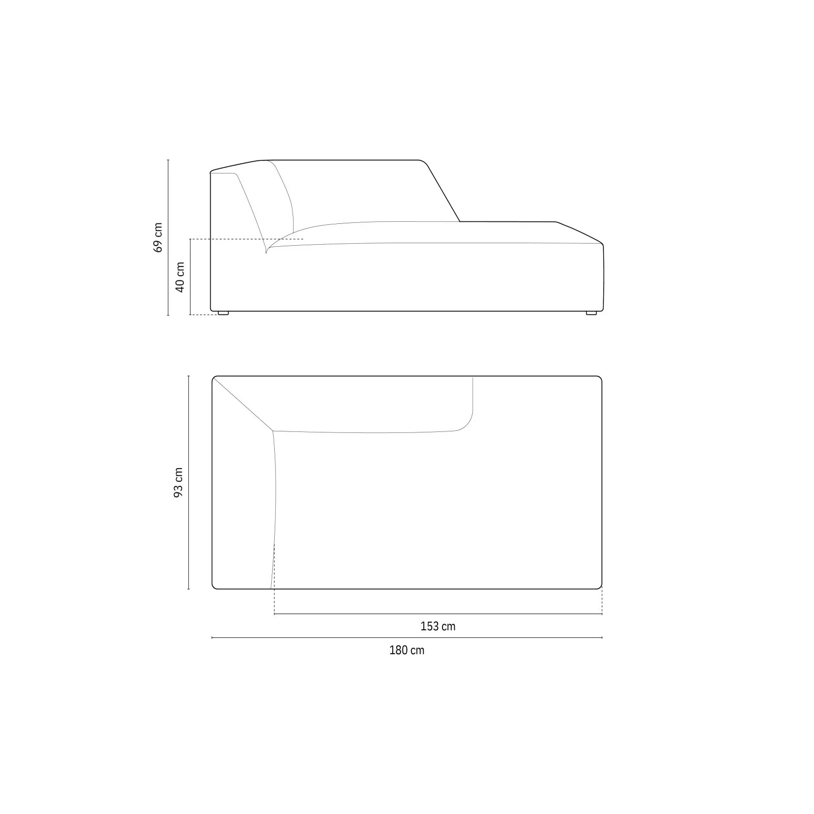 Ruby 2-Sitzer Sofa Chaiselongue Links, mit Bezug in Samt, Cord oder Strukturstoff, 180x93 cm - Image 29