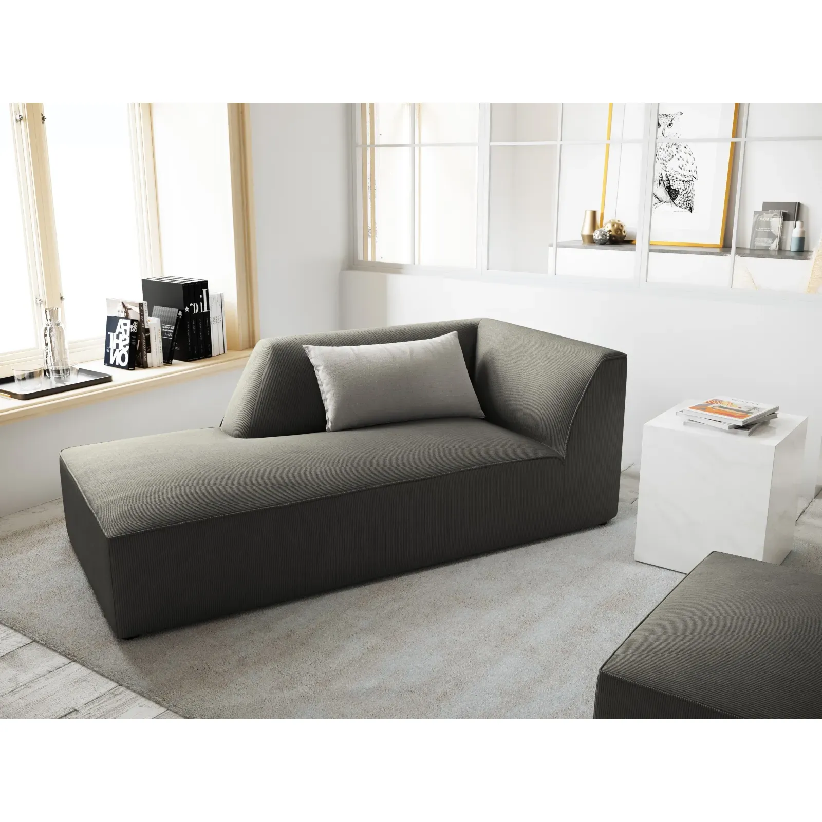 Ruby 2-Sitzer Sofa Chaiselongue Links, mit Bezug in Samt, Cord oder Strukturstoff, 180x93 cm - Image 32